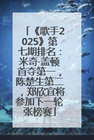 《歌手2025》第七期排名：米奇·盖顿首夺第一，陈楚生第二，郑欣宜将参加下一轮张榜赛