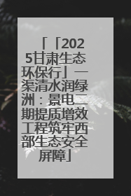 「2025甘肃生态环保行」一渠清水润绿洲：景电二期提质增效工程筑牢西部生态安全屏障