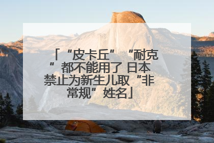 “皮卡丘”“耐克”都不能用了 日本禁止为新生儿取“非常规”姓名