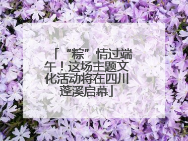“粽”情过端午！这场主题文化活动将在四川蓬溪启幕