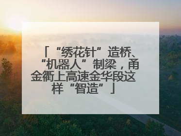 “绣花针”造桥、“机器人”制梁，甬金衢上高速金华段这样“智造”