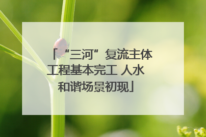 “三河”复流主体工程基本完工 人水和谐场景初现