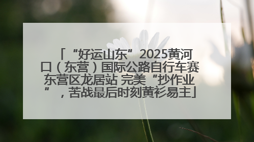 “好运山东”2025黄河口（东营）国际公路自行车赛东营区龙居站 完美“抄作业”，苦战最后时刻黄衫易主