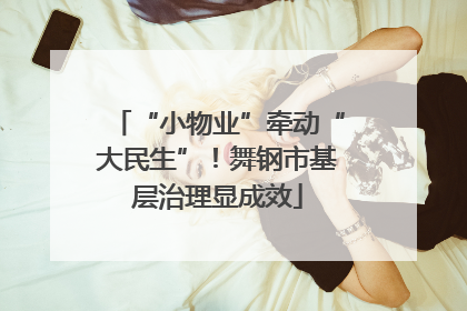 “小物业”牵动“大民生”！舞钢市基层治理显成效