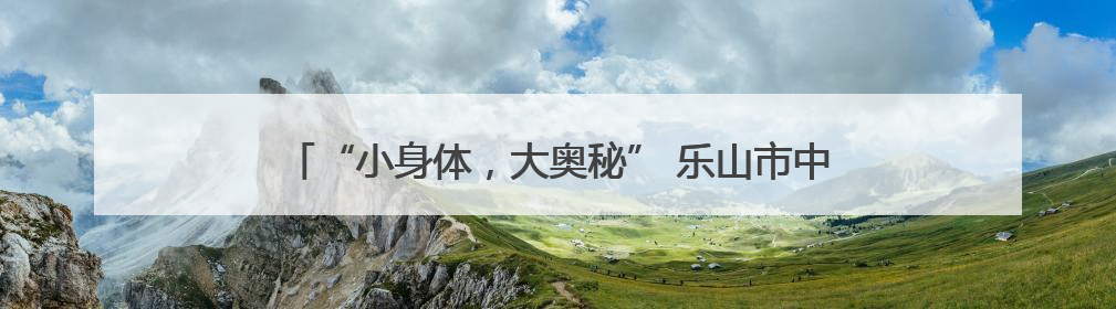 “小身体，大奥秘” 乐山市中区茅桥幼儿园开启身体探索之旅