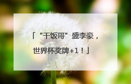 “干饭哥”盛李豪，世界杯奖牌+1！