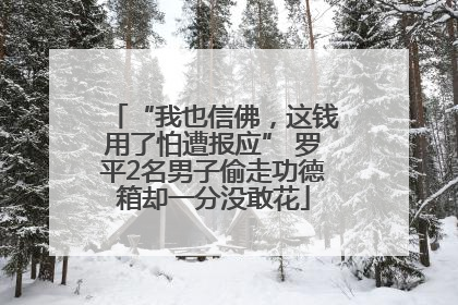 “我也信佛，这钱用了怕遭报应” 罗平2名男子偷走功德箱却一分没敢花