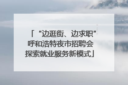 “边逛街、边求职” 呼和浩特夜市招聘会探索就业服务新模式