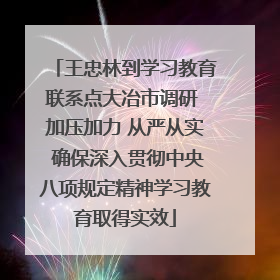 王忠林到学习教育联系点大冶市调研 加压加力 从严从实 确保深入贯彻中央八项规定精神学习教育取得实效
