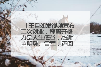 王自如发视频宣布二次创业，称离开格力是人生低谷，感谢董明珠、雷军，还回应了“工资条”：清楚自己要什么……