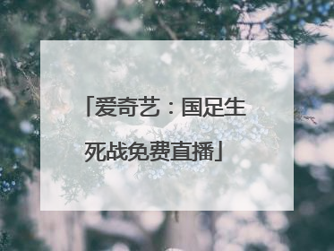 爱奇艺：国足生死战免费直播