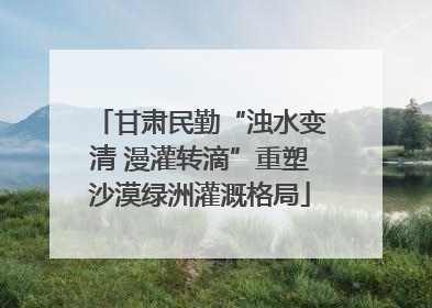 甘肃民勤“浊水变清 漫灌转滴”重塑沙漠绿洲灌溉格局