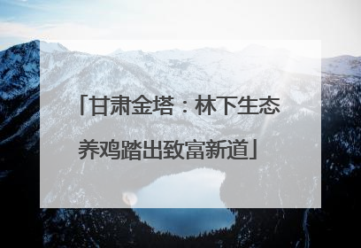 甘肃金塔：林下生态养鸡踏出致富新道