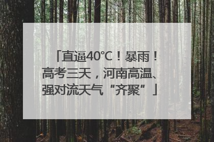 直逼40℃！暴雨！高考三天，河南高温、强对流天气“齐聚”