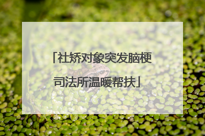社矫对象突发脑梗 司法所温暖帮扶
