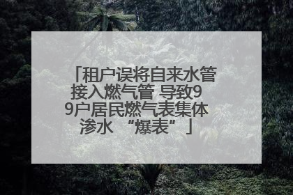 租户误将自来水管接入燃气管 导致99户居民燃气表集体渗水 “爆表”