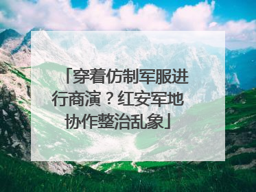 穿着仿制军服进行商演？红安军地协作整治乱象