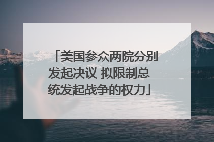 美国参众两院分别发起决议 拟限制总统发起战争的权力