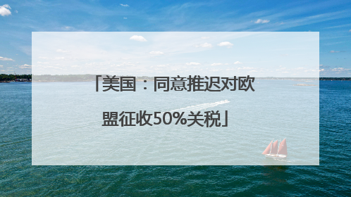美国：同意推迟对欧盟征收50%关税