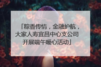 粽香传情，金融护航，大家人寿宜昌中心支公司开展端午暖心活动