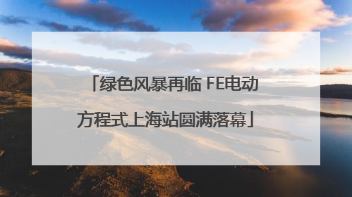 绿色风暴再临 FE电动方程式上海站圆满落幕