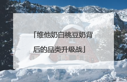 维他奶白桃豆奶背后的品类升级战