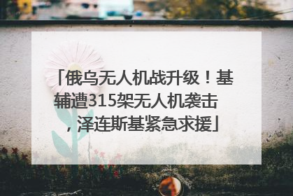 俄乌无人机战升级！基辅遭315架无人机袭击，泽连斯基紧急求援