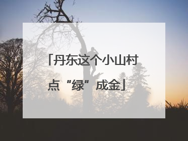 丹东这个小山村点“绿”成金
