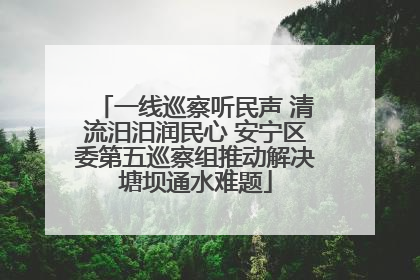一线巡察听民声 清流汨汨润民心 安宁区委第五巡察组推动解决塘坝通水难题