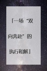 一场“双向奔赴”的执行和解