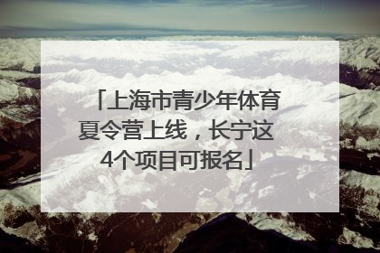 上海市青少年体育夏令营上线，长宁这4个项目可报名