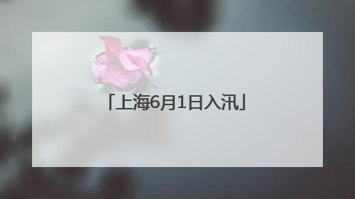 上海6月1日入汛