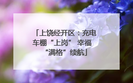 上饶经开区：充电车棚“上岗” 幸福“满格”续航