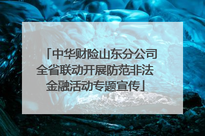 中华财险山东分公司全省联动开展防范非法金融活动专题宣传