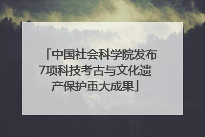 中国社会科学院发布7项科技考古与文化遗产保护重大成果