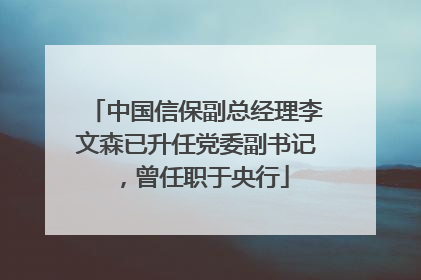 中国信保副总经理李文森已升任党委副书记，曾任职于央行