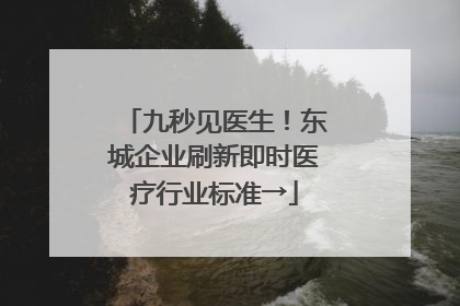 九秒见医生！东城企业刷新即时医疗行业标准→