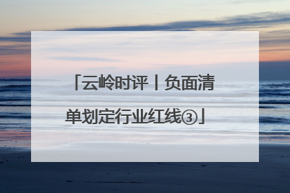 云岭时评丨负面清单划定行业红线③