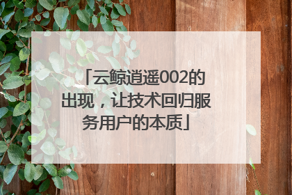 云鲸逍遥002的出现，让技术回归服务用户的本质