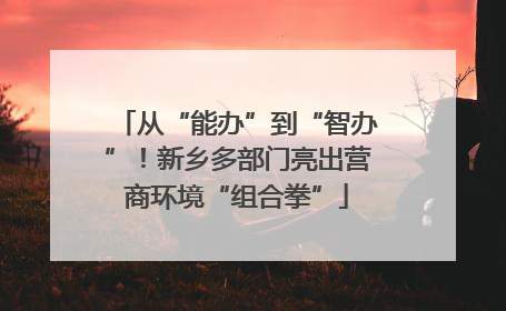 从“能办”到“智办”！新乡多部门亮出营商环境“组合拳”