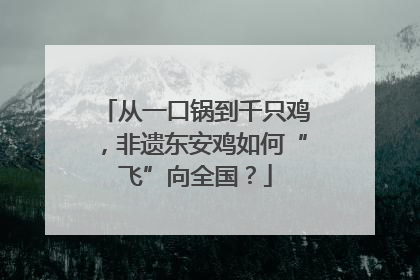 从一口锅到千只鸡，非遗东安鸡如何“飞”向全国？