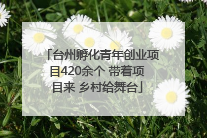 台州孵化青年创业项目420余个 带着项目来 乡村给舞台