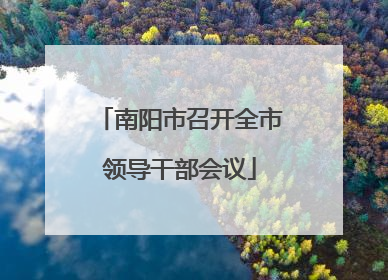 南阳市召开全市领导干部会议