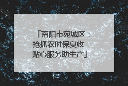南阳市宛城区：抢抓农时保夏收 贴心服务助生产