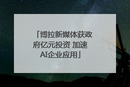 博拉新媒体获政府亿元投资 加速AI企业应用