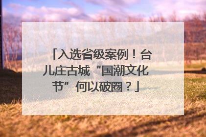 入选省级案例！台儿庄古城“国潮文化节”何以破圈？