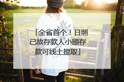 全省首个！日照已故存款人小额存款可线上提取