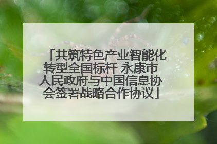 共筑特色产业智能化转型全国标杆 永康市人民政府与中国信息协会签署战略合作协议