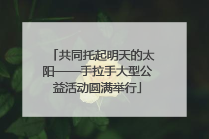 共同托起明天的太阳——手拉手大型公益活动圆满举行