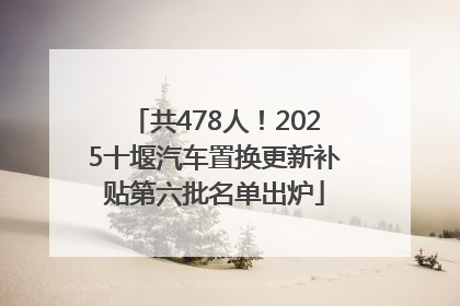 共478人！2025十堰汽车置换更新补贴第六批名单出炉
